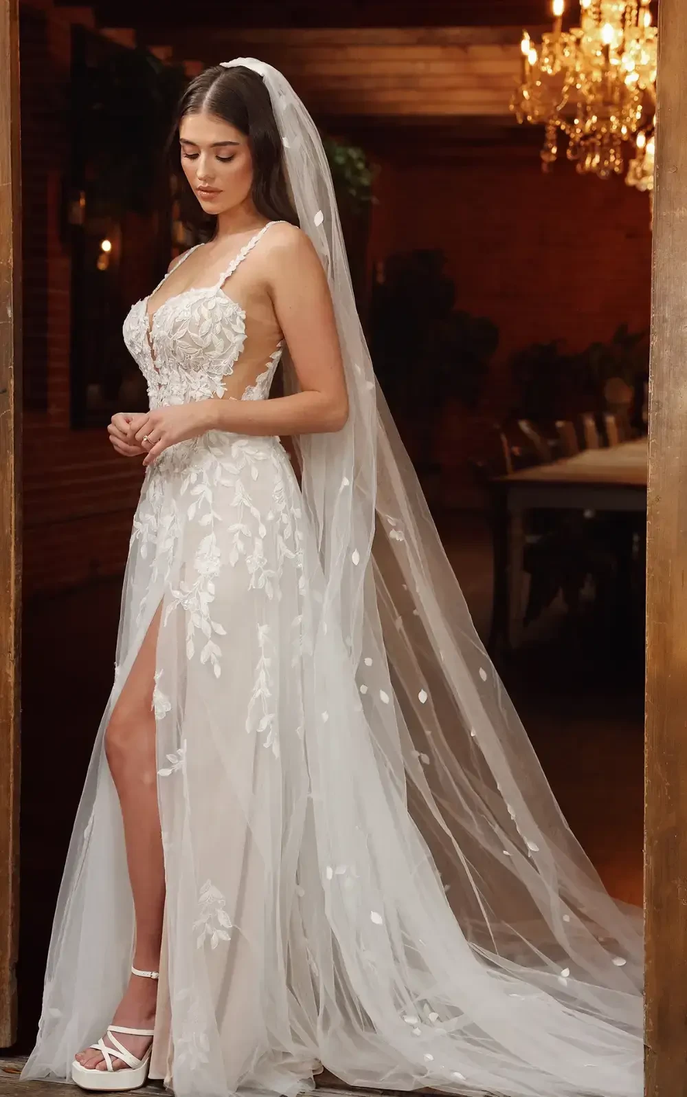 Model wearing an Essense Of Australia gown