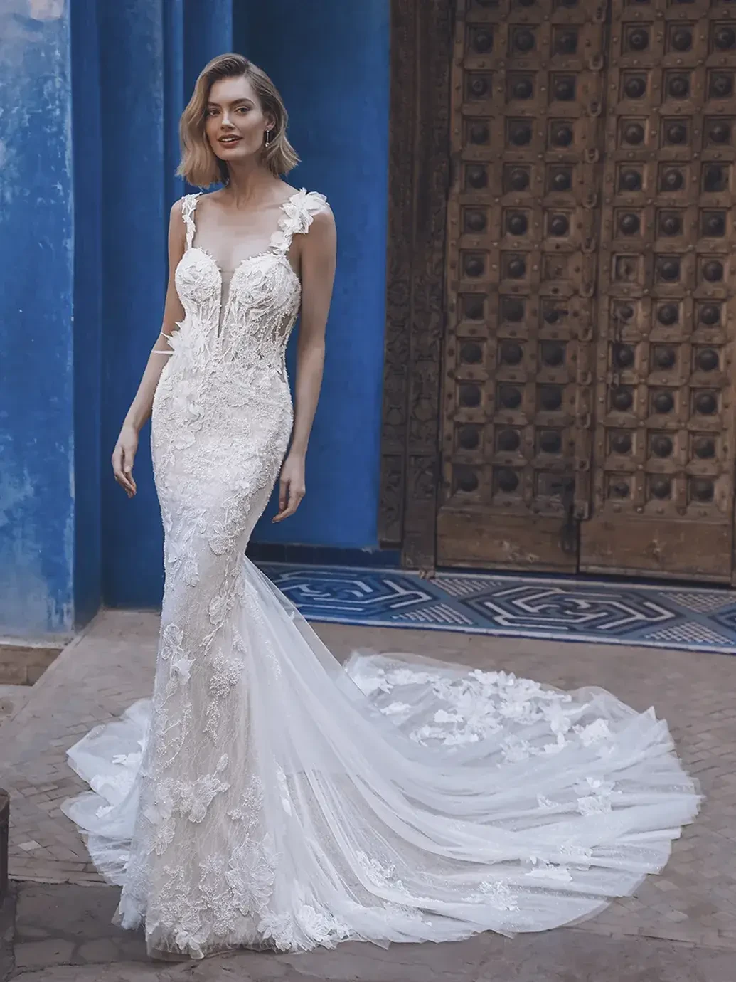 Model wearing a Enzoani gown