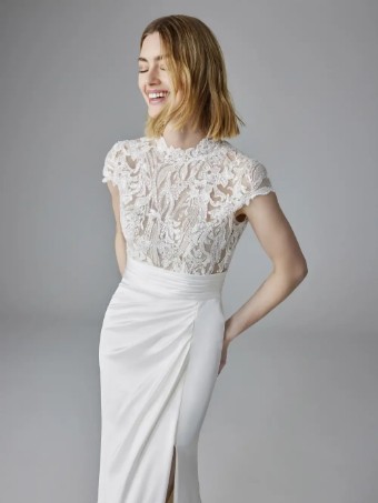 Pronovias Style No. Agathy #2 Off White/Light Beige thumbnail