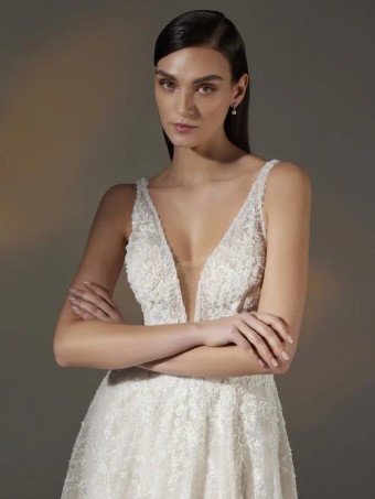 Pronovias Style No. Devna #2 Off White/Light Pink thumbnail