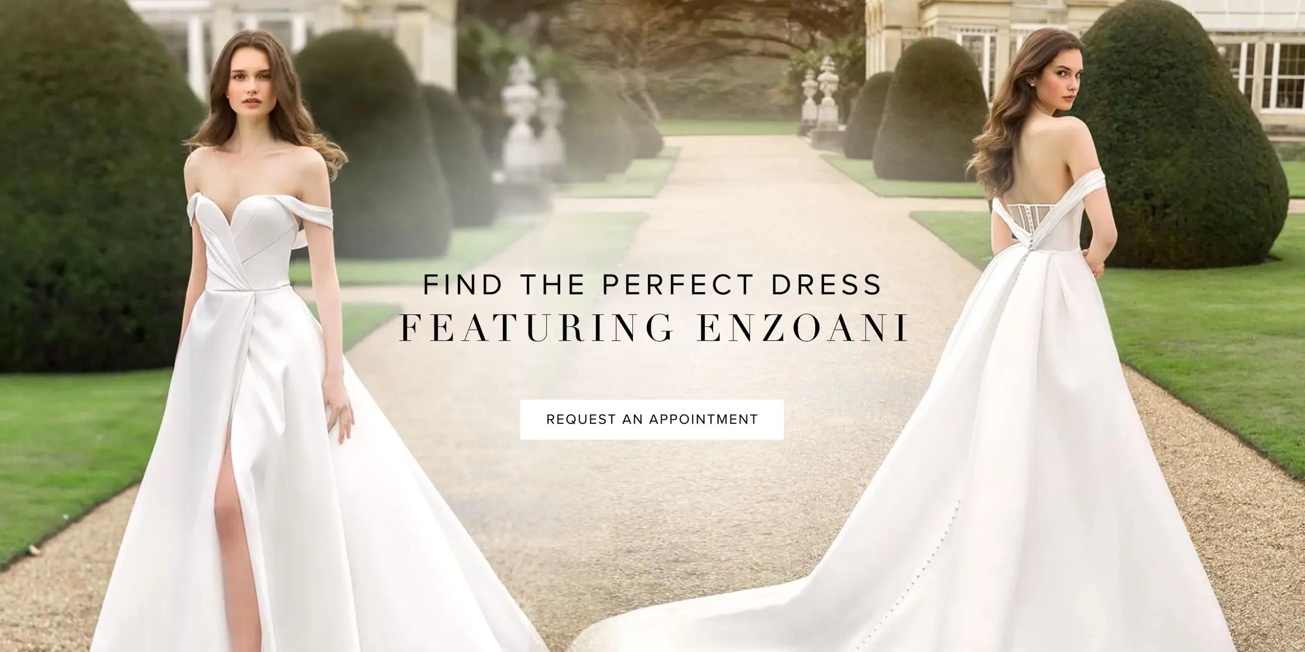 Find the perfect dress. Featuring Enzoani. Desktop banner